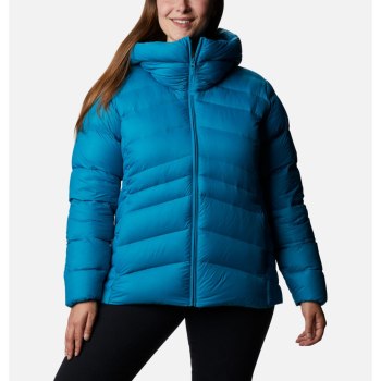 Columbia Autumn Park Down Hooded Plus Size, Chamarras Azules Para Mujer | 250876-FBQ